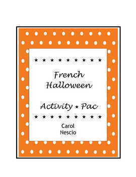 Preview of French Halloween Activity Pac ~ Bingo ~ Crossword Puzzle and More