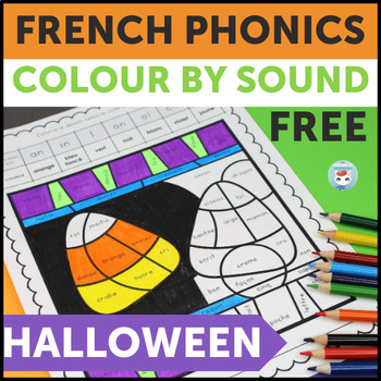 Preview of French Halloween Color by Sound | L'Halloween French Phonics Practice FREE