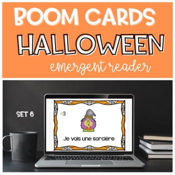 Preview of French Halloween Emergent Reader BOOM CARDS | Sight Words | Mots fréquents SET 6