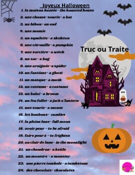 French Halloween Joyeux Halloween By Foncez Teachers Pay Teachers