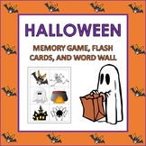 French Halloween Memory Game, Cards, and Word Wall (Pre-K to 1st)