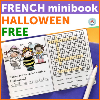 Preview of French Halloween Activity Minibook | Un livret pour l'Halloween FREE
