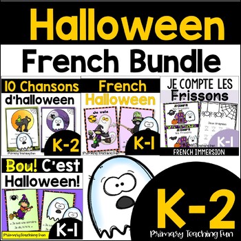 Preview of French Halloween No-Prep Reading Activities Bundle for Emergent Readers