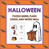 French Halloween Puzzle Game, Cards, and Word Wall (Pre-K to 1st)