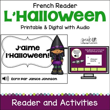 Preview of French Halloween Reader l'Halloween Activités en français - Print & Digital