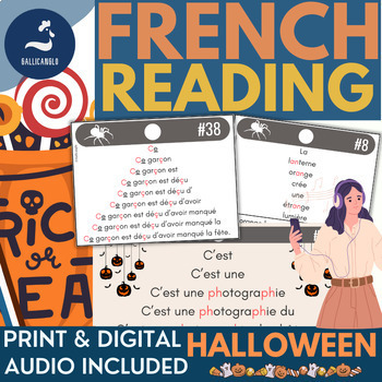 Preview of French Halloween Reading fluency passages for beginners Lecture et fluence