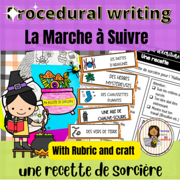 Preview of French Halloween Recipe Writing Unit | Une recette de sorcière | Craft