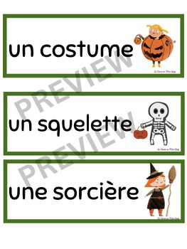 Preview of French Halloween Word Wall