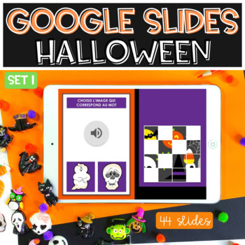 Preview of French Halloween Vocabulary GOOGLE SLIDES with audio SET 1