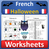 French Halloween Vocabulary Worksheets L'halloween in Fren