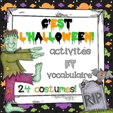 French Halloween Activities & Word Wall - Includes 24 Cost