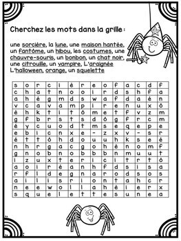 French Halloween Vocabulary Pages And Assessment L Halloween By Frenchprof22