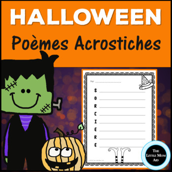 French Halloween Writing Acrostic Poem Po Mes Acrostiches Halloween Criture