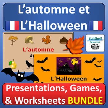 Preview of French Halloween and Fall Autumn Thematic Units BUNDLE Activities in French FSL
