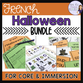 Preview of French Halloween bundle speaking and writing ACTIVITÉS POUR L'HALLOWEEN