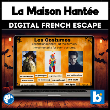 Preview of French Halloween digital escape room - la Toussaint
