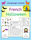 French Halloween vocabulary activities, puzzles and games