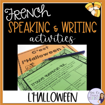 Preview of French Halloween vocabulary worksheets & speaking activities L'HALLOWEEN