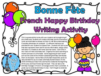 write an essay in french about your birthday