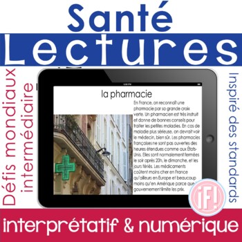 Preview of French Health Reading Performance Task Comprehensible Input No prep Santé