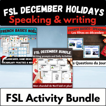 Preview of French Holiday Christmas activity bundle speaking & writing basic FSL