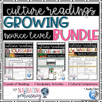 Preview of French Holidays Culture Readings | Growing Bundle