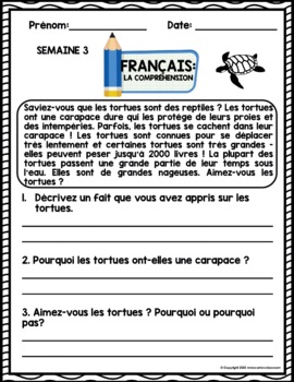 her homework in french