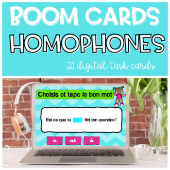 Preview of French Homophones BOOM CARDS Homonyms A À AS | Spelling Writing in French