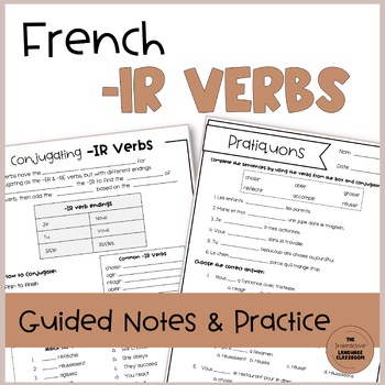 Preview of French -IR Verbs Guided Notes & Practice