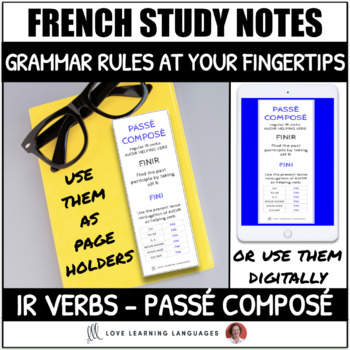 French Regular IR Verbs Passé Composé Grammar Rules | TPT