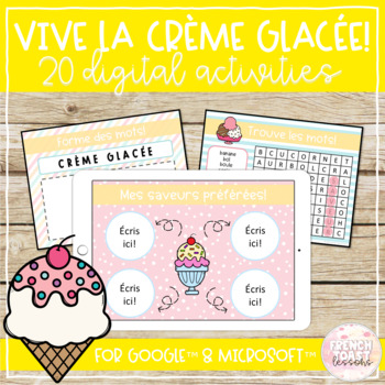 Preview of French Ice Cream Day Digital Slides | L'été