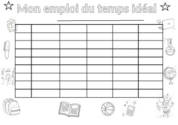 Preview of French Ideal Timetable Template