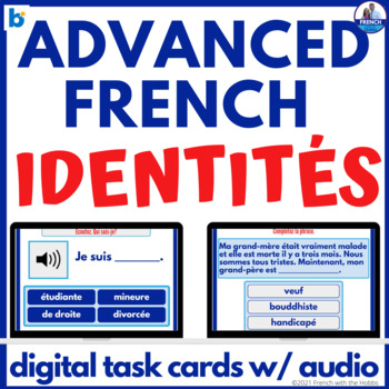 Preview of French Identity Vocabulary Boom™ Digital Task Cards  Qui êtes-vous? identités