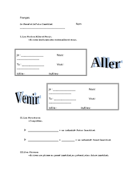 Preview of French Immediate Past and Immediate Future (Aller, Venir de)