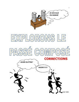 Preview of French Immersion-Explorons le passé composé-Corrections