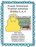 French Immersion Fraction Worksheets Grade 3, 4, 5 CUSTOMIZABLE