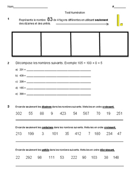 french immersion grade 2 math test number sense and