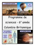 French Immersion Grade 6 Science Program (YEAR LONG CURRICULUM)