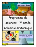 French Immersion Grade 7 Science Program (YEAR-LONG CURRICULUM)