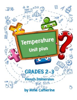Preview of French Immersion Math, Temperature Unit