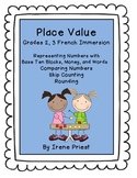 French Immersion - Place Value Worksheets for Grades 2 and 3 Math