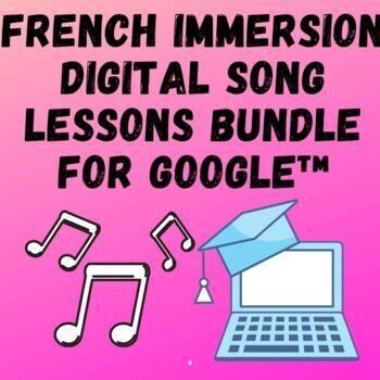 Preview of French Immersion Digital Slide Show Song Bundle