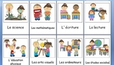 French Immersion - Subject word cards with images v.2