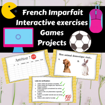 Preview of French Imparfait- Practice lesson with games, interactive exercises & projects