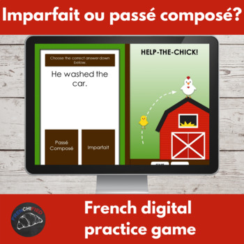 Preview of French past tense Imparfait or Passé Composé digital practice game