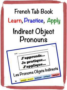 Preview of French Indirect Object Pronouns Tab Book