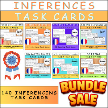 Preview of French Inference Mastery: Task Card Bundle with Answer Key