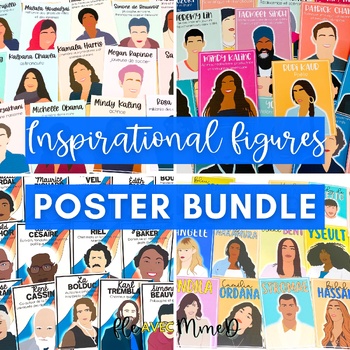 Preview of French Influential Figures Poster Bundle - French Classroom Decor