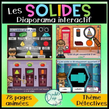 Preview of French Interactive 3D Shapes Slideshow| Diaporama/jeu interactif sur les solides