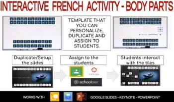 Preview of French Interactive Activity - Body Parts